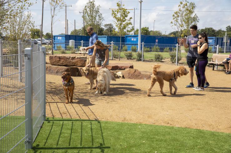 Are dogs allowed at Oklahoma City's Scissortail Park?